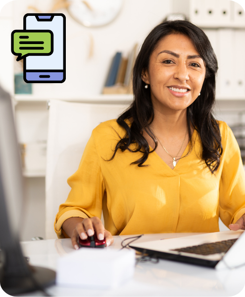 Marketing virtual assistant at work